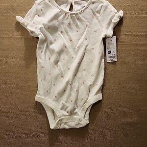 Carter's White and Pink Baby Bodysuit